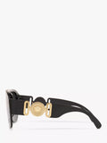 Versace women's irregular sunglasses in black/grey polyamide, imported from the UK