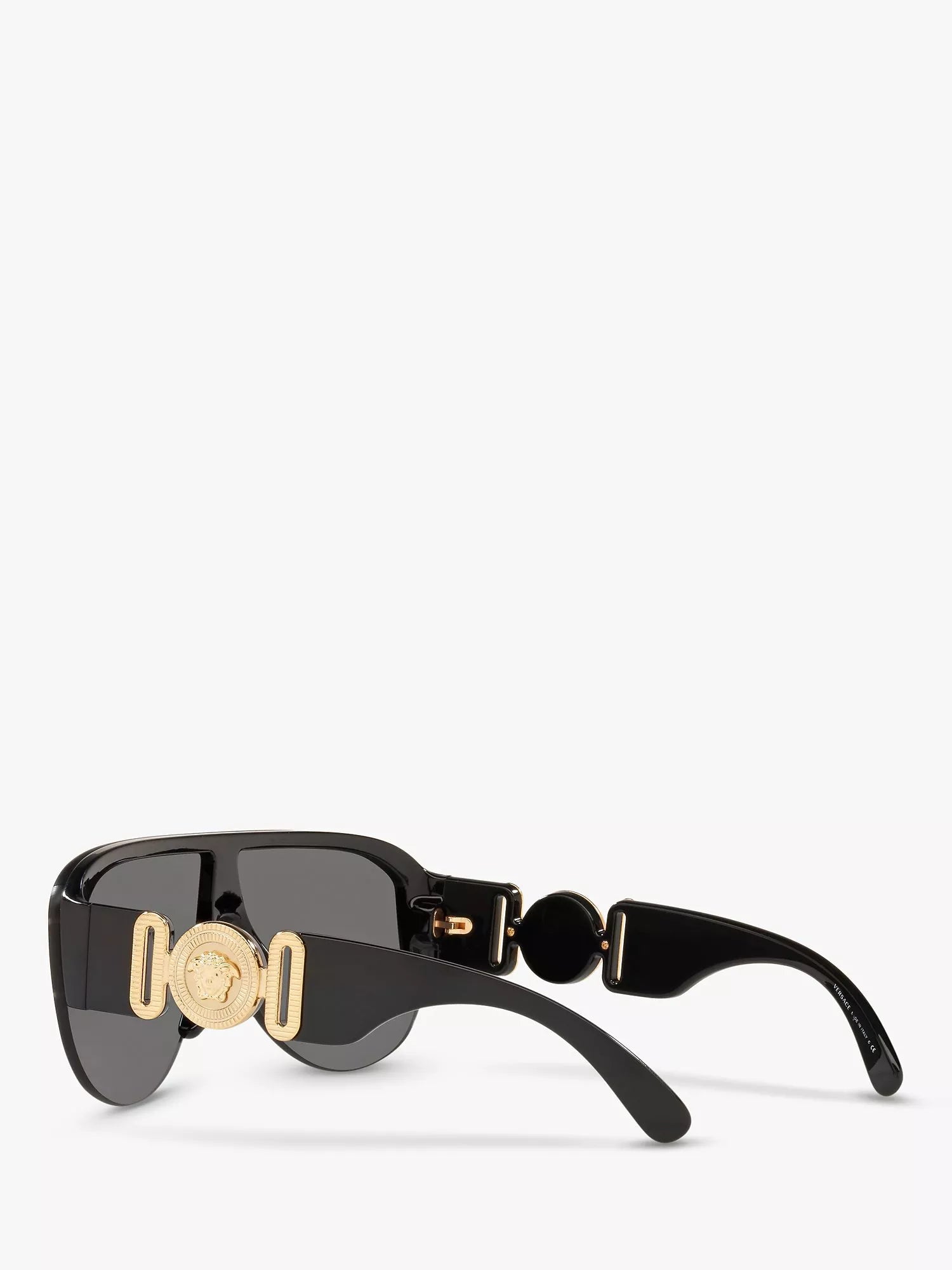 Versace women's irregular sunglasses in black/grey polyamide, imported from the UK