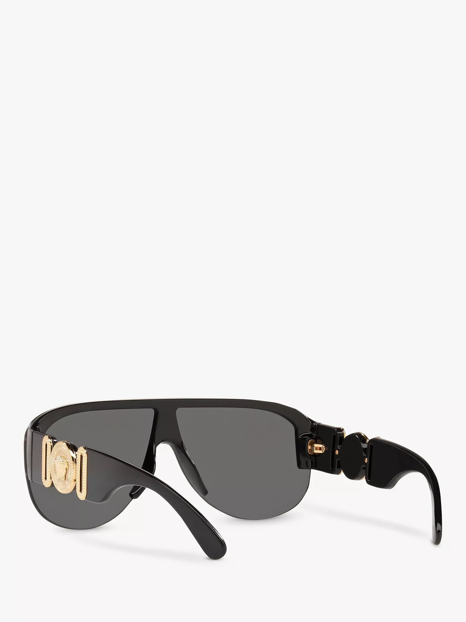 Versace women's irregular sunglasses in black/grey polyamide, imported from the UK