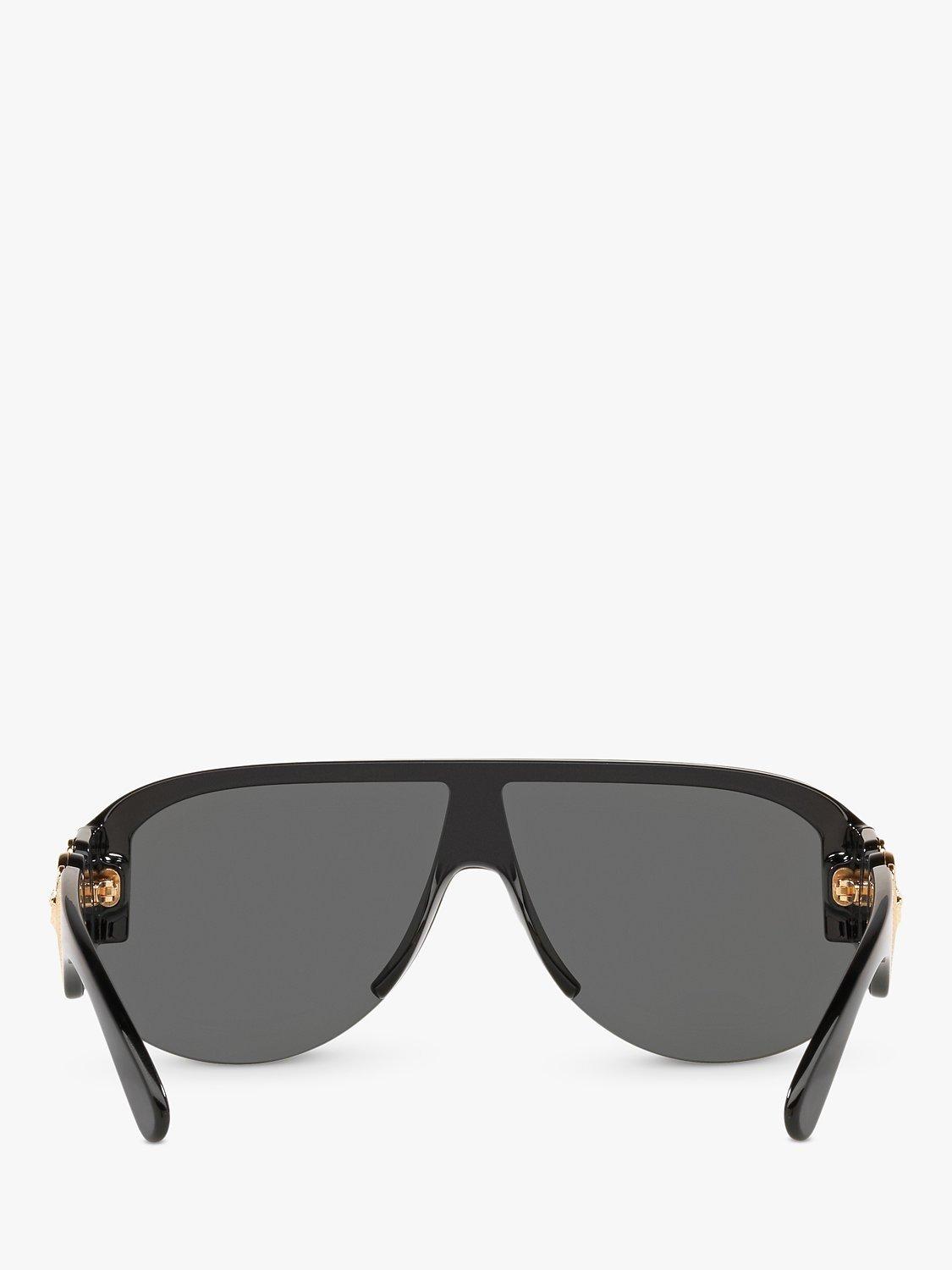 Versace women's irregular sunglasses in black/grey polyamide, imported from the UK