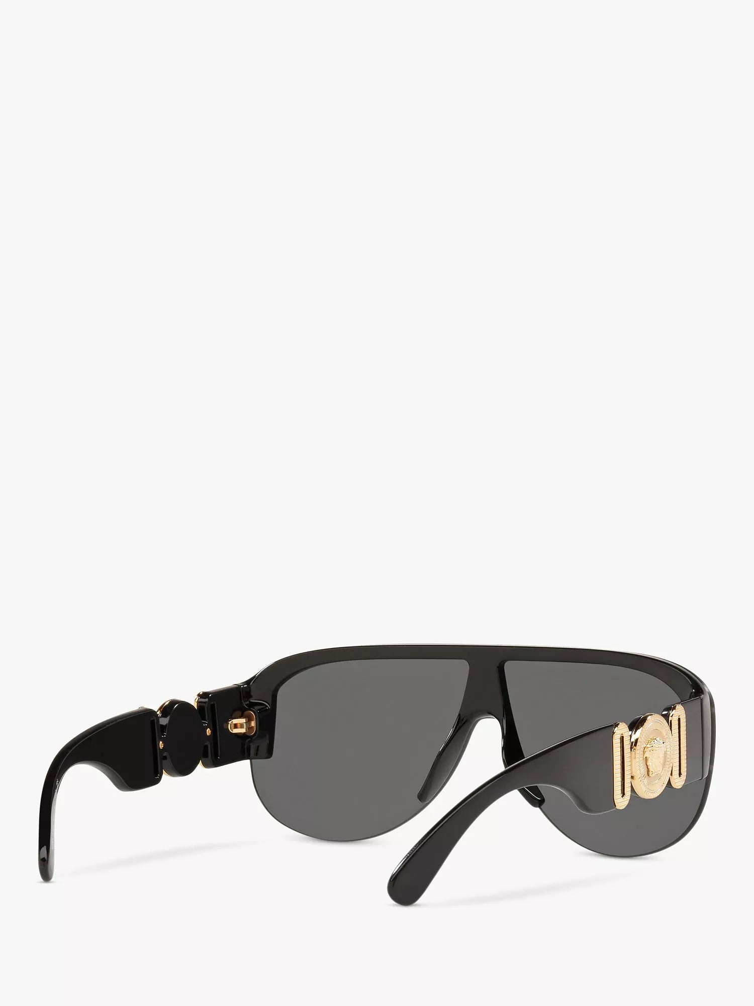 Versace women's irregular sunglasses in black/grey polyamide, imported from the UK