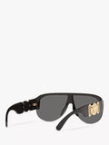 Versace women's irregular sunglasses in black/grey polyamide, imported from the UK