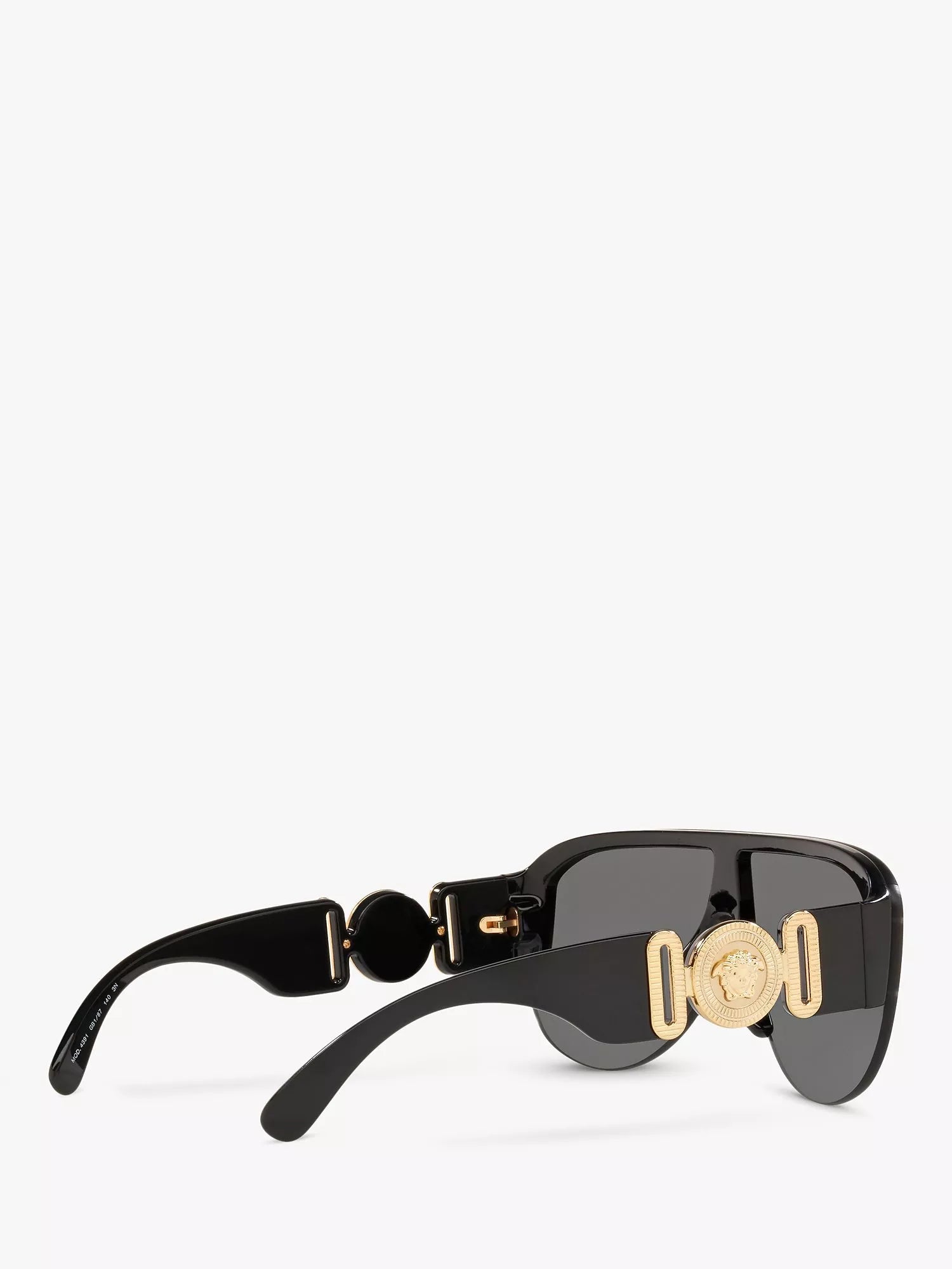 Versace women's irregular sunglasses in black/grey polyamide, imported from the UK