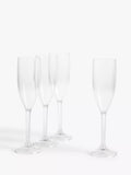 John Lewis plastic champagne flutes clear set of 4 180ml, UK version