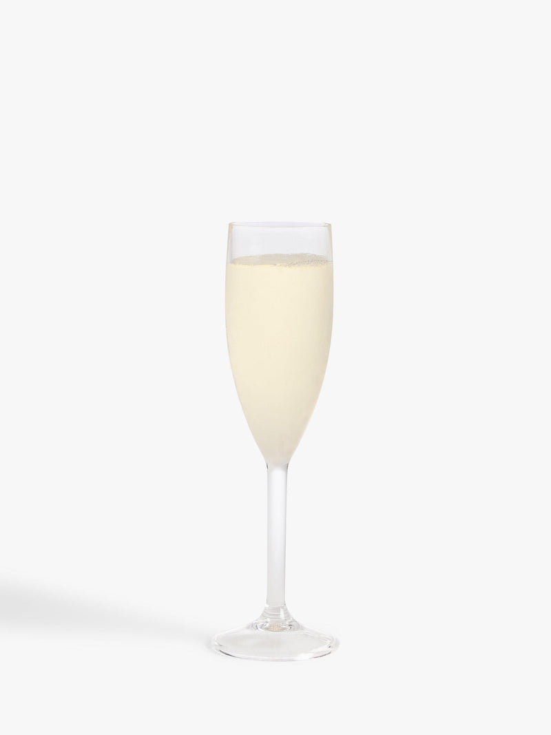 John Lewis plastic champagne flutes clear set of 4 180ml, UK version