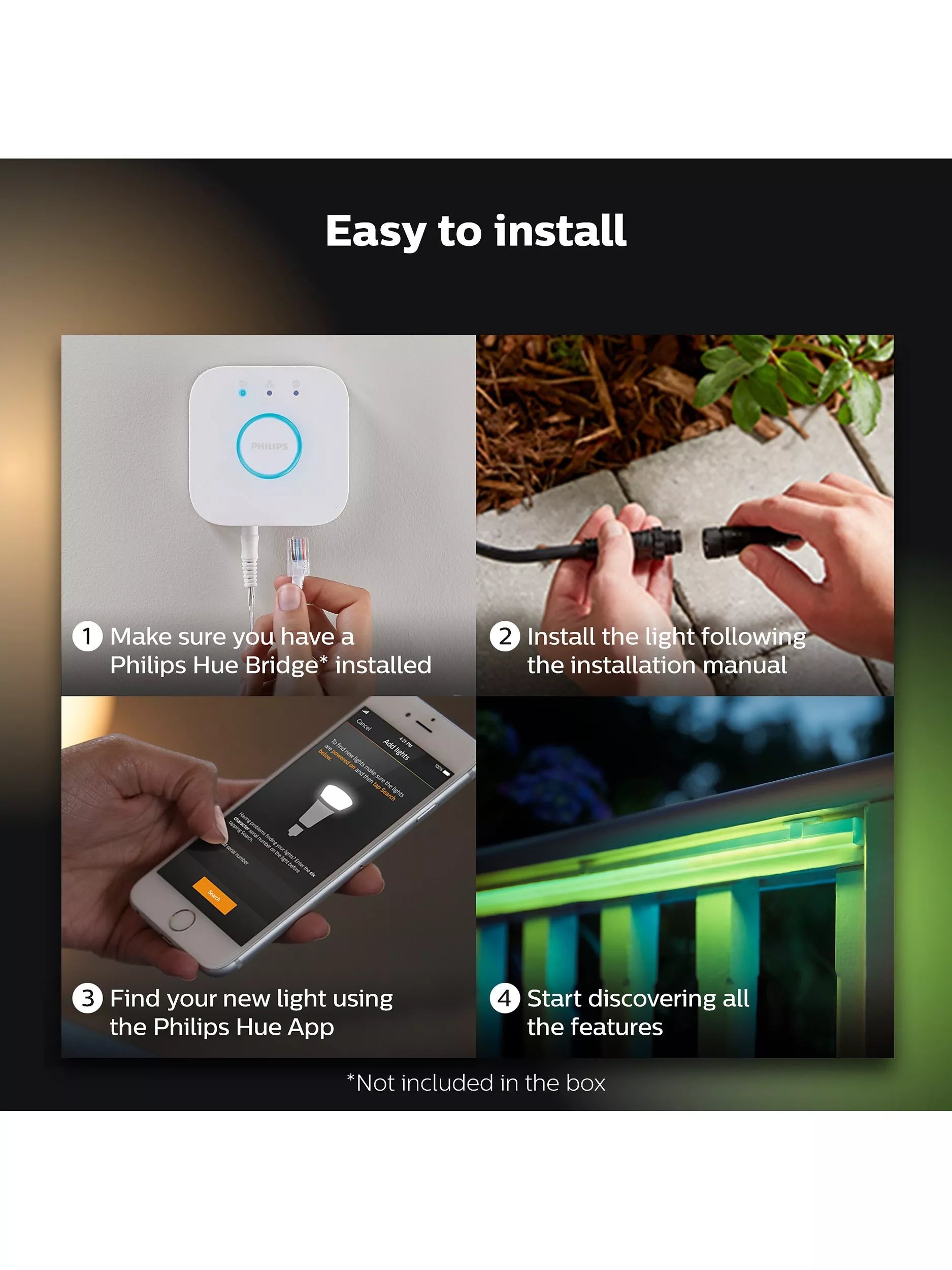 Philips Hue outdoor lightstrip White and Colour Ambiance 2 Metre (British brand)