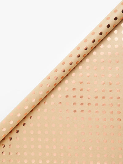 John Lewis Kraft Rose Gold Spot Wrapping Paper 3M- Buy online at McGrocer