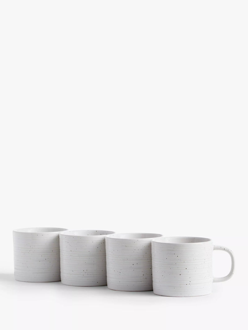 Craft Speckle Glaze Mugs Set Of 4 260Ml - White