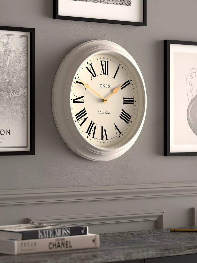 Jones Clocks Supper Club wall clock powder grey 40.5cm - British product