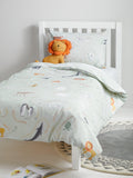 John Lewis reversible world map pure cotton duvet cover and pillowcase set, single, green, UK version