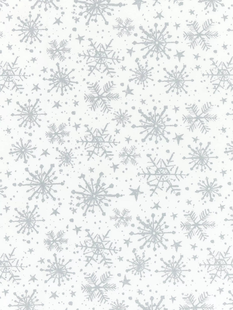 John Lewis silver snowflake PVC tablecloth fabric (British brand)