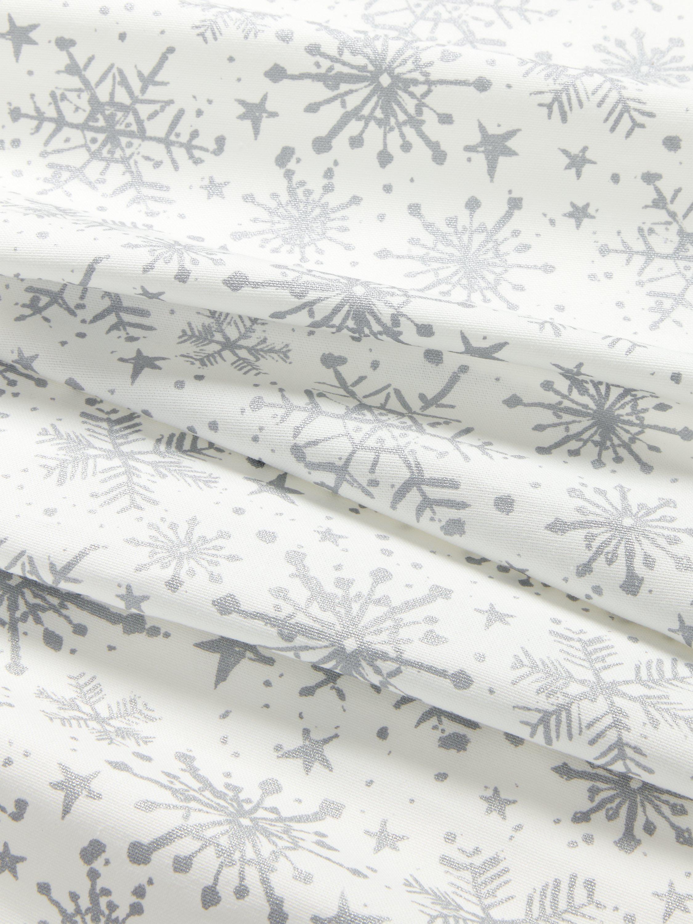 John Lewis silver snowflake PVC tablecloth fabric (British brand)