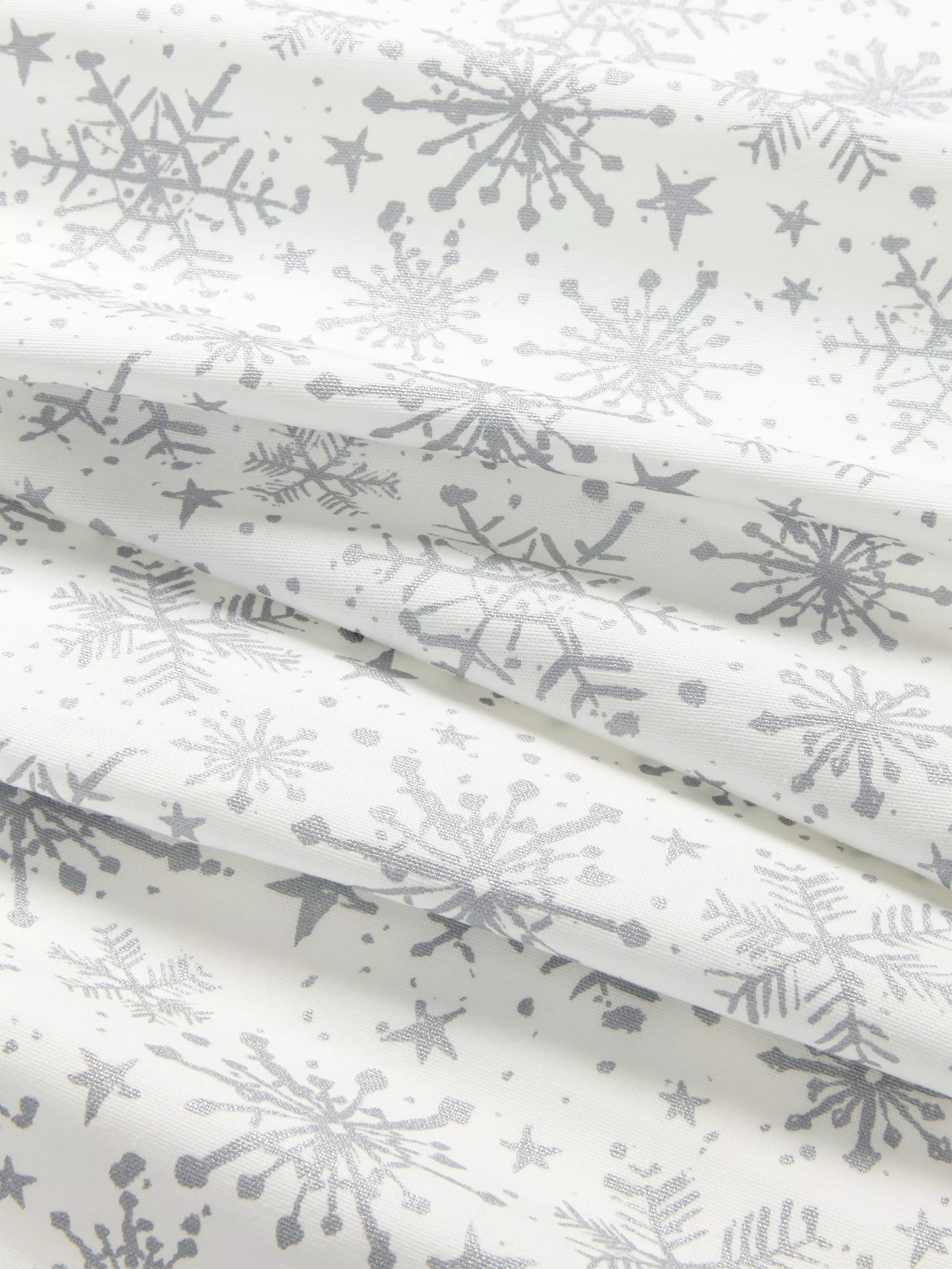 John Lewis silver snowflake PVC tablecloth fabric (British brand)