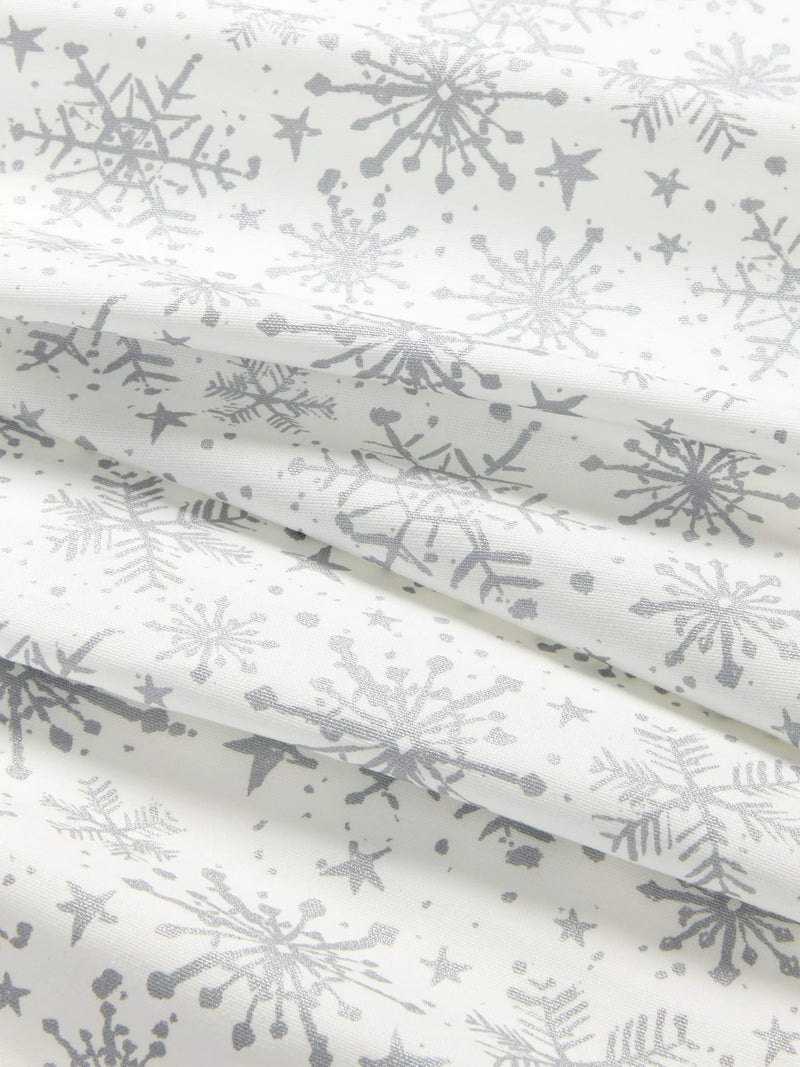 John Lewis silver snowflake PVC tablecloth fabric (British brand)
