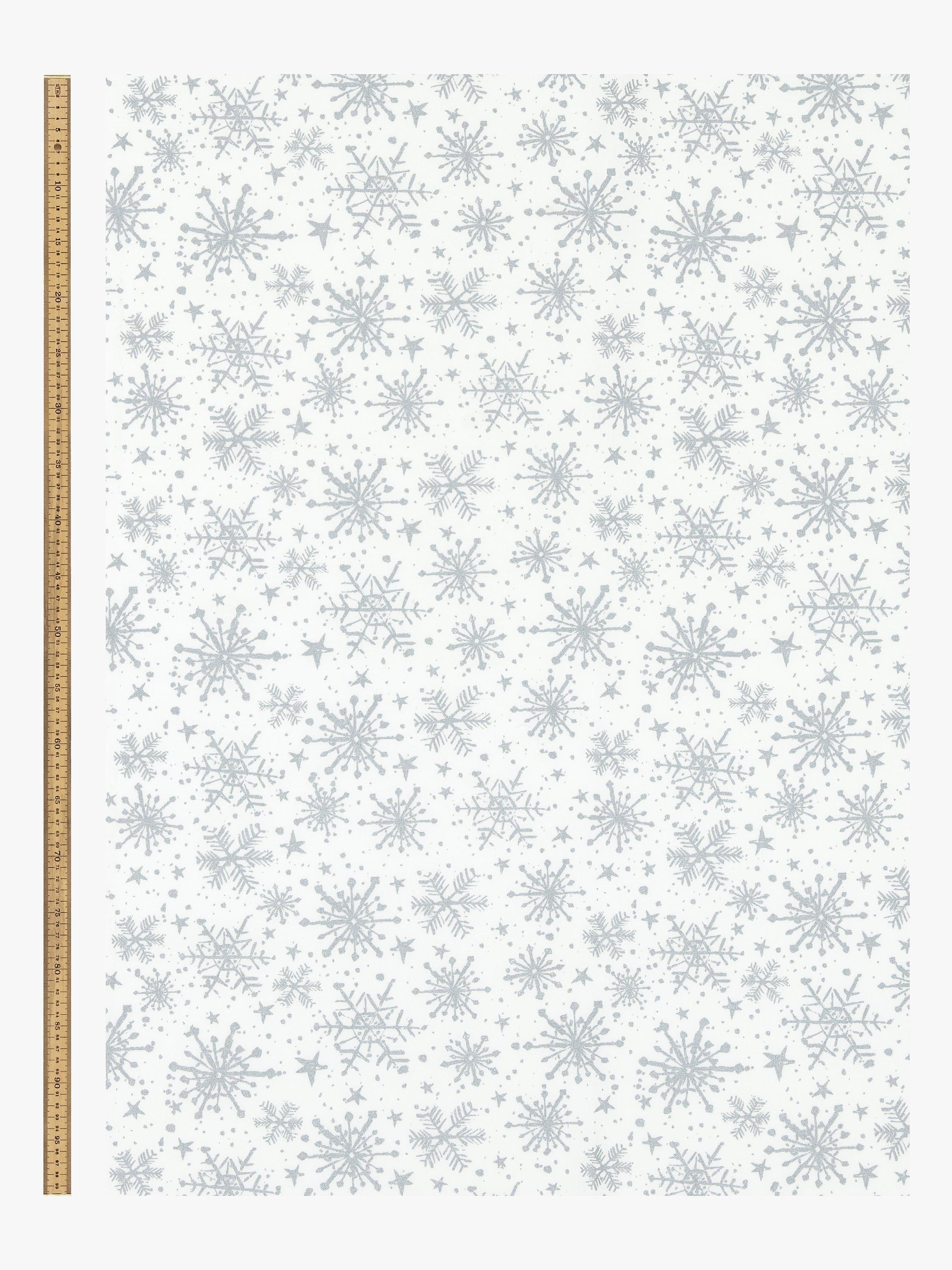 John Lewis silver snowflake PVC tablecloth fabric (British brand)