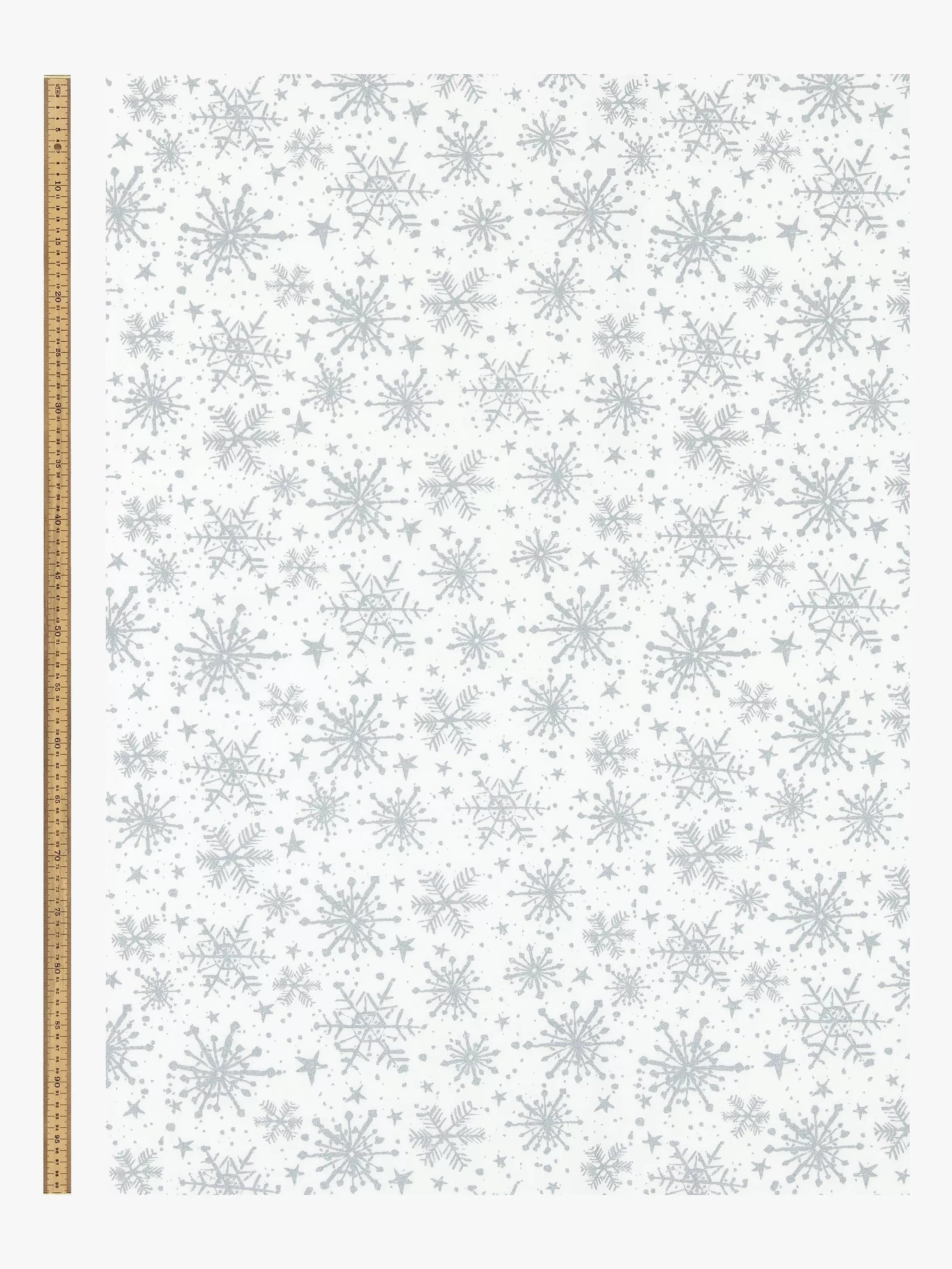 John Lewis silver snowflake PVC tablecloth fabric (British brand)