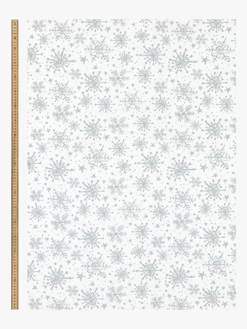John Lewis silver snowflake PVC tablecloth fabric (British brand)