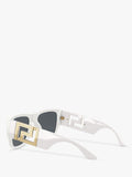 Versace men's rectangular sunglasses white frame 57mm (British brand)