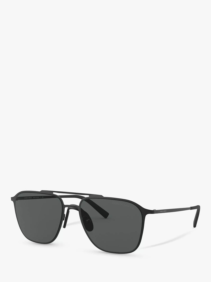 Giorgio Armani AR6110 square sunglasses black metal frame - UK version