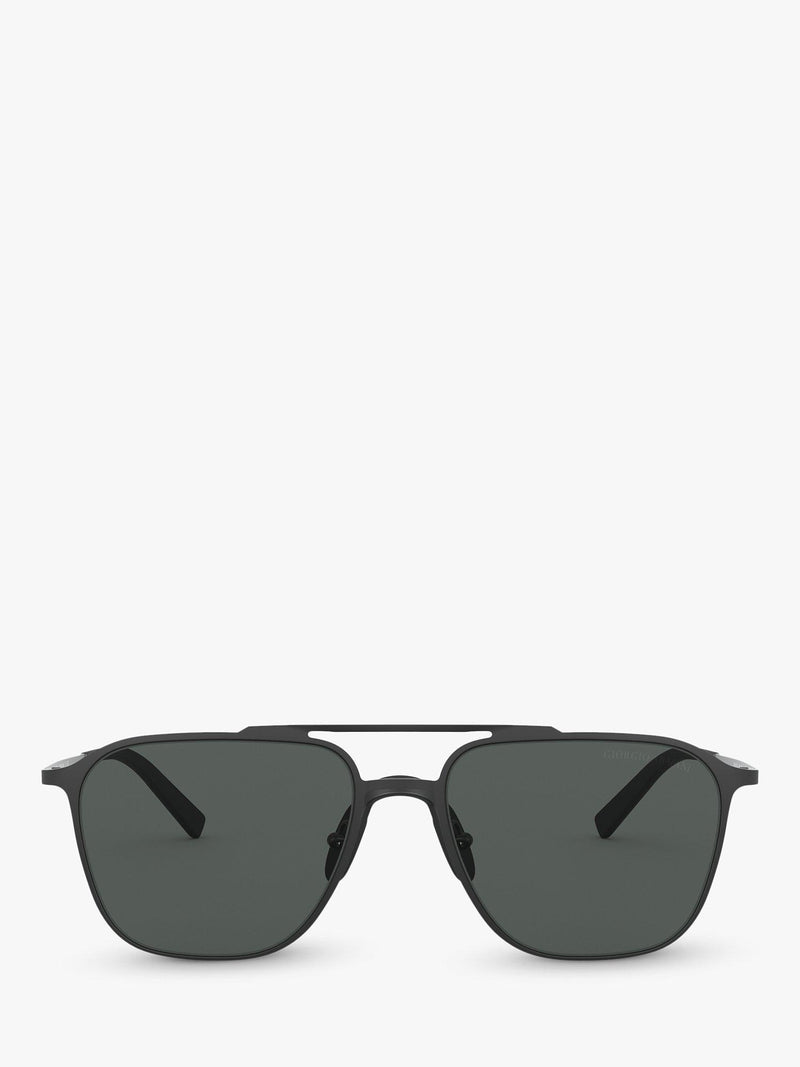 Giorgio Armani AR6110 square sunglasses black metal frame - UK version