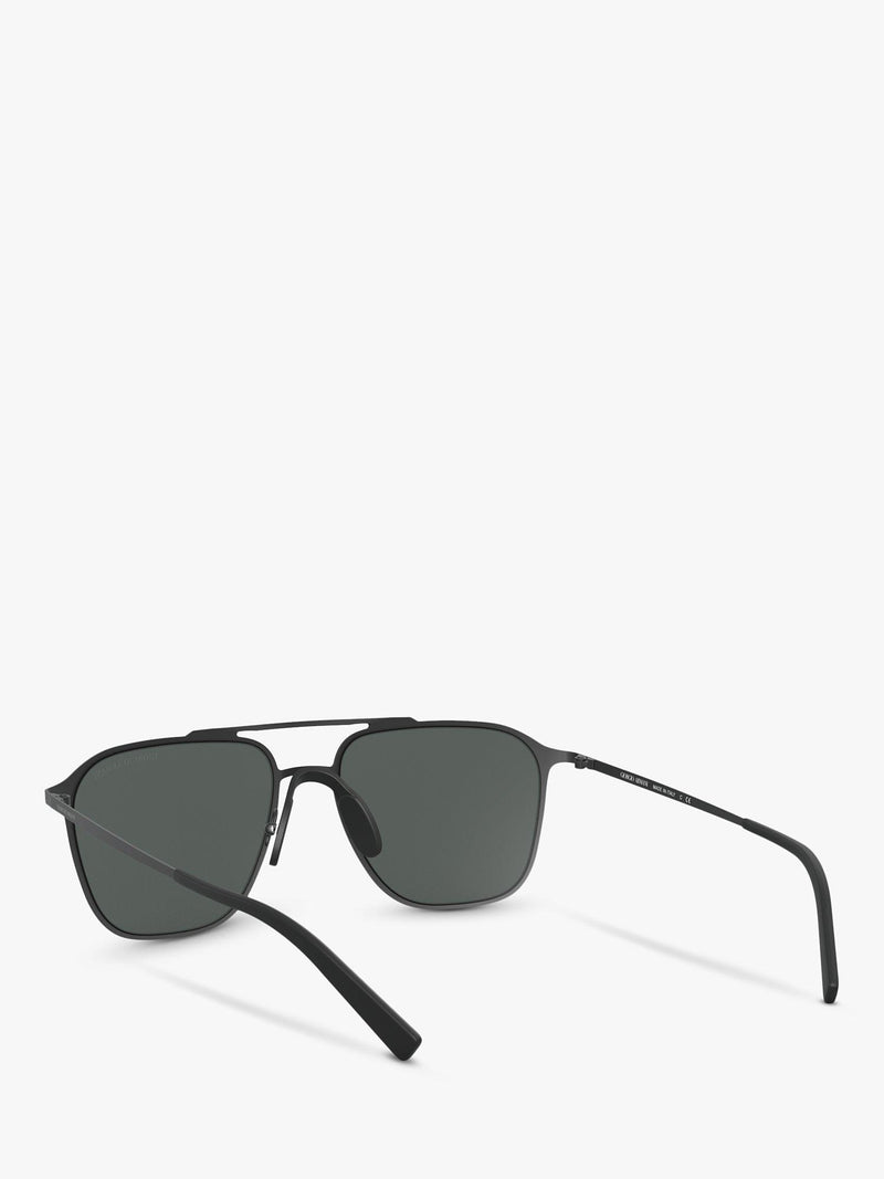 Giorgio Armani AR6110 square sunglasses black metal frame - UK version