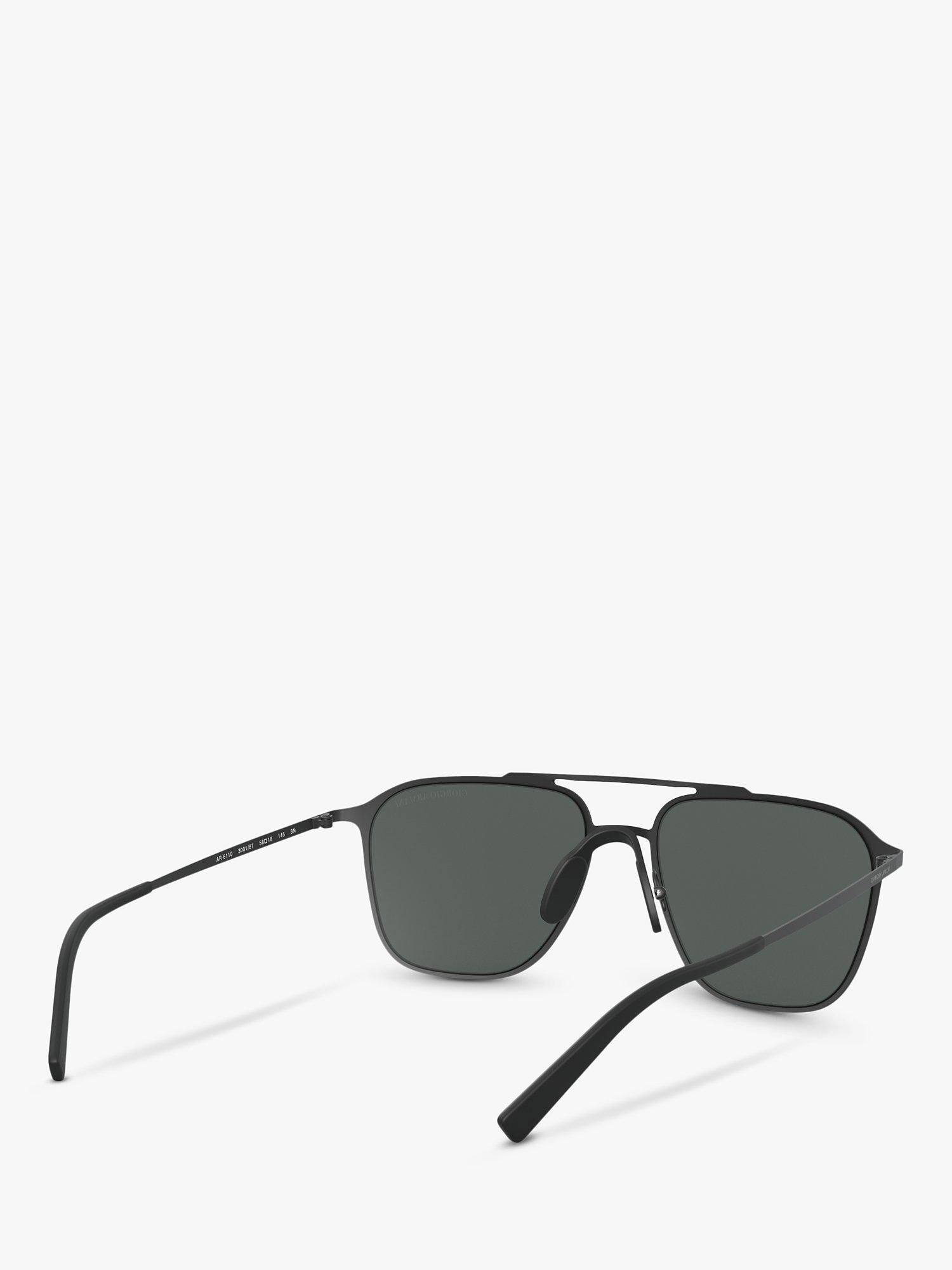 Giorgio Armani AR6110 square sunglasses black metal frame - UK version