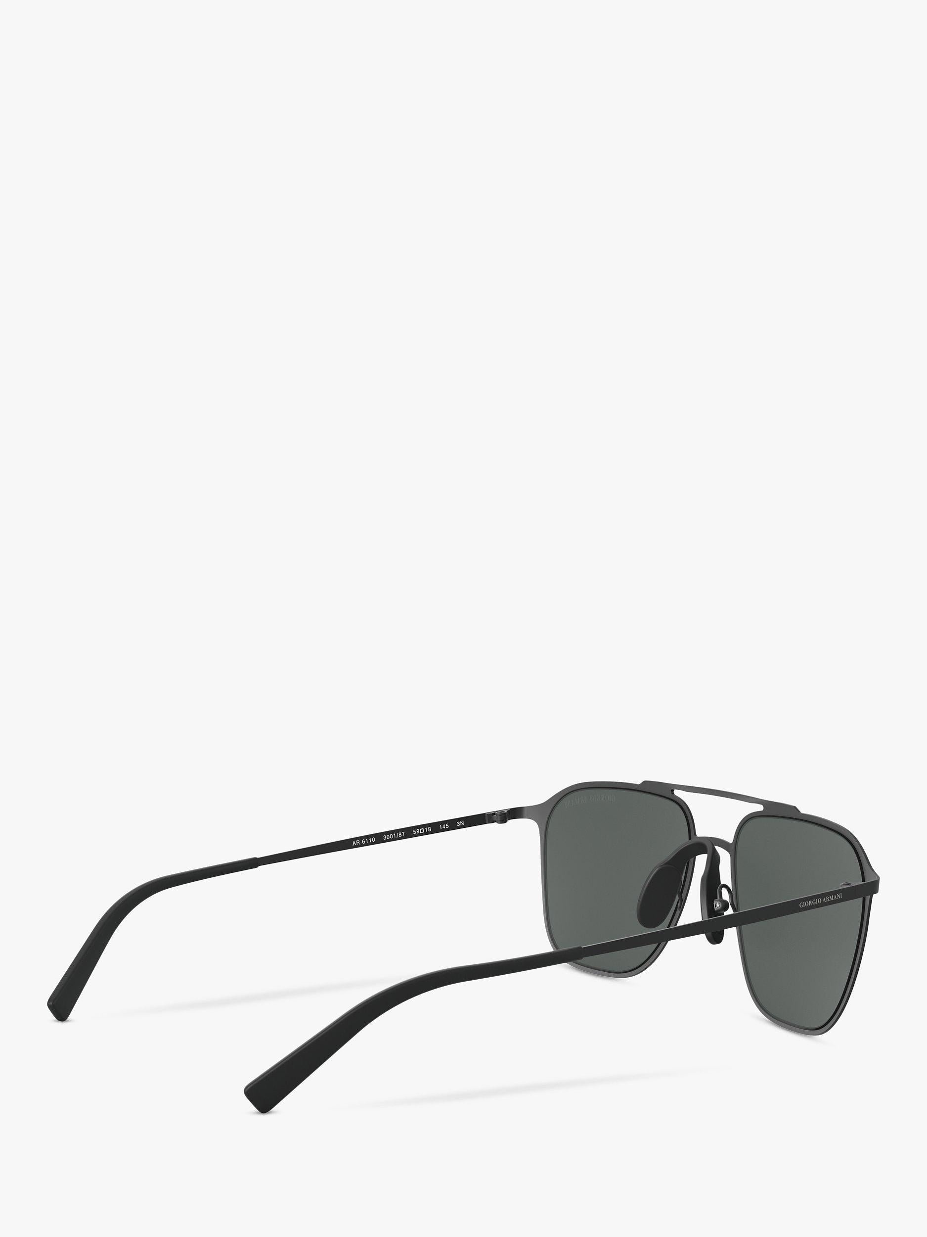 Giorgio Armani AR6110 square sunglasses black metal frame - UK version