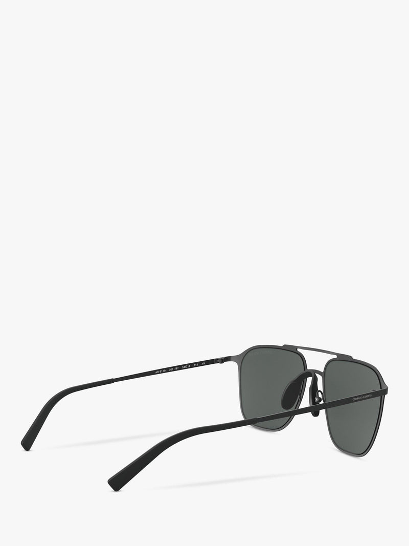 Giorgio Armani AR6110 square sunglasses black metal frame - UK version