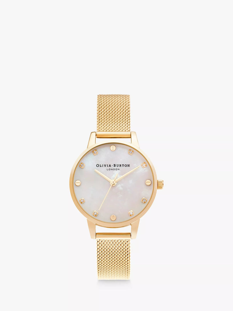 Olivia Burton women's crystal mesh watch 30mm, UK version