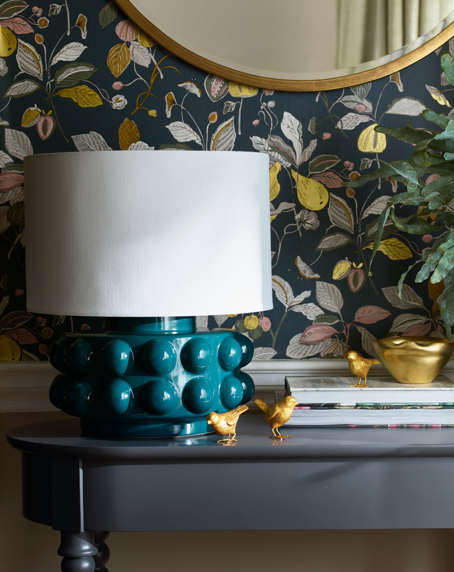 John Lewis Edith wallpaper with leaves and fruit print, UK version