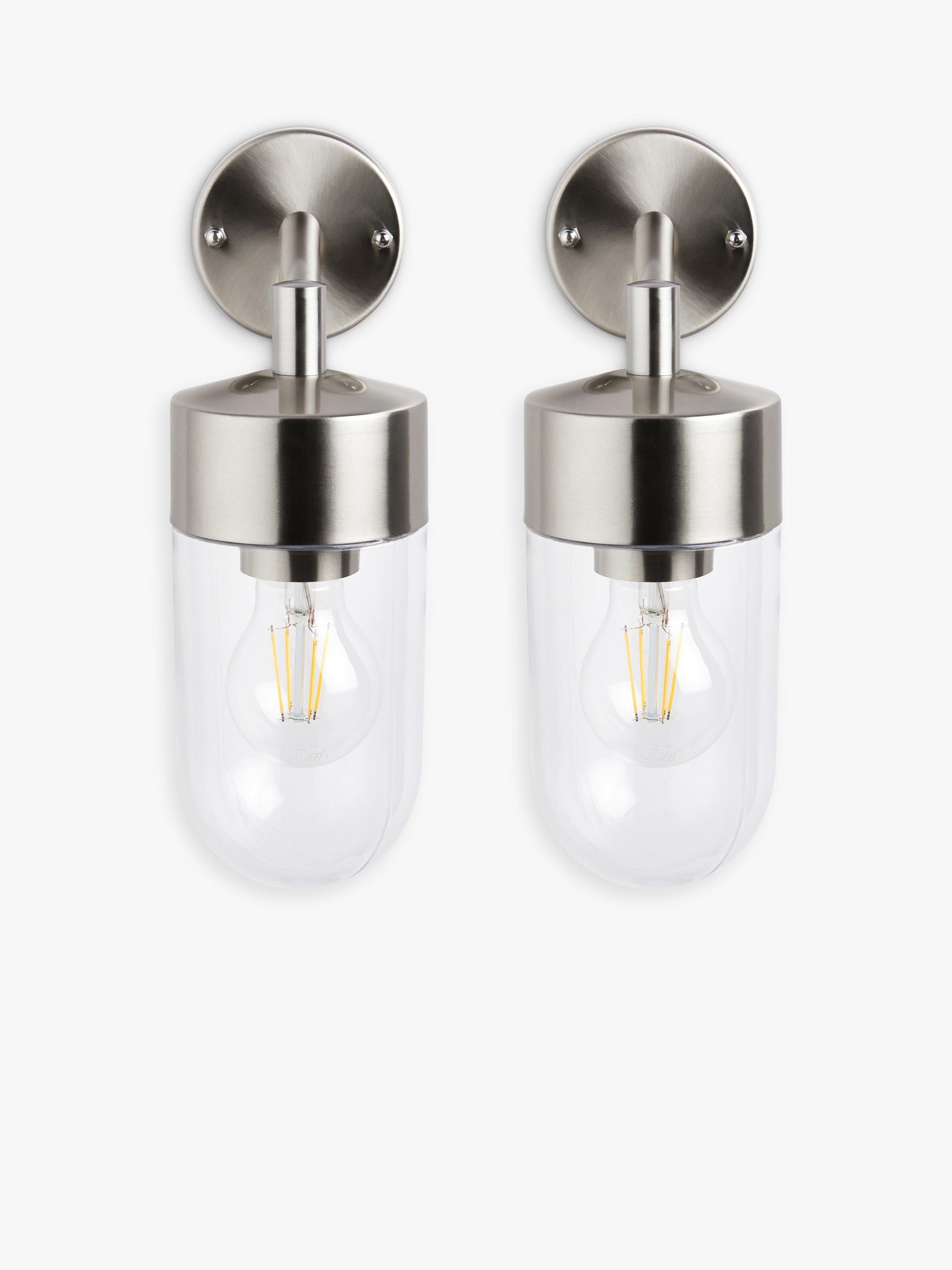 John Lewis outdoor wall lights set of 2 brushed steel - British product
