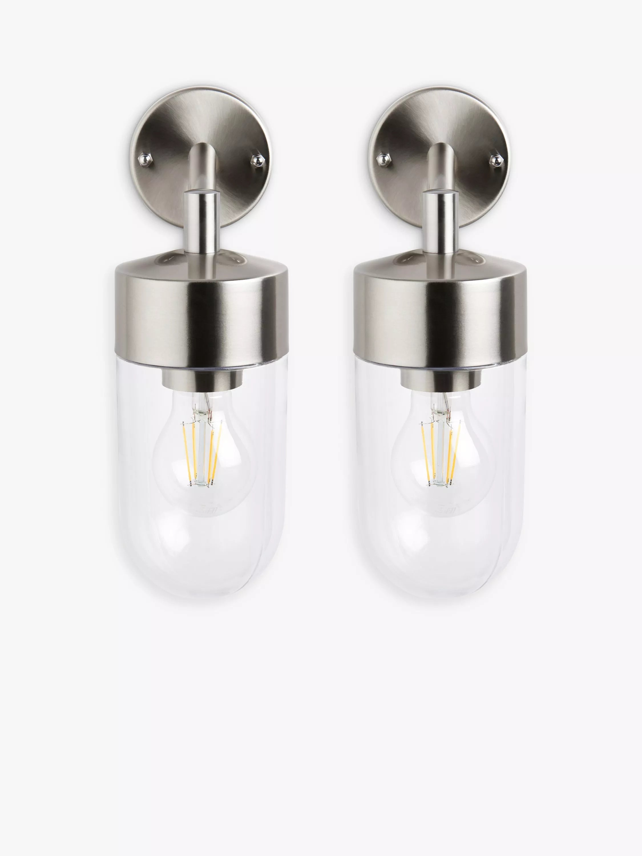 John Lewis outdoor wall lights set of 2 brushed steel - British product