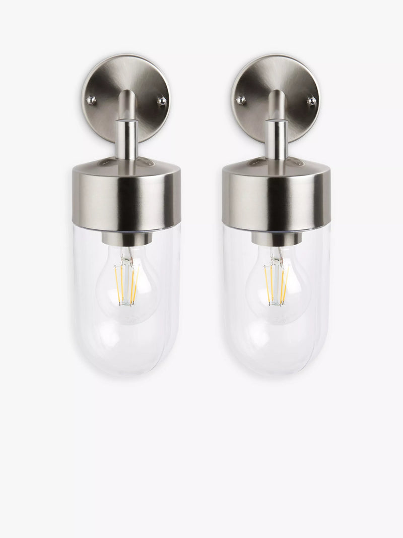 John Lewis outdoor wall lights set of 2 brushed steel - British product