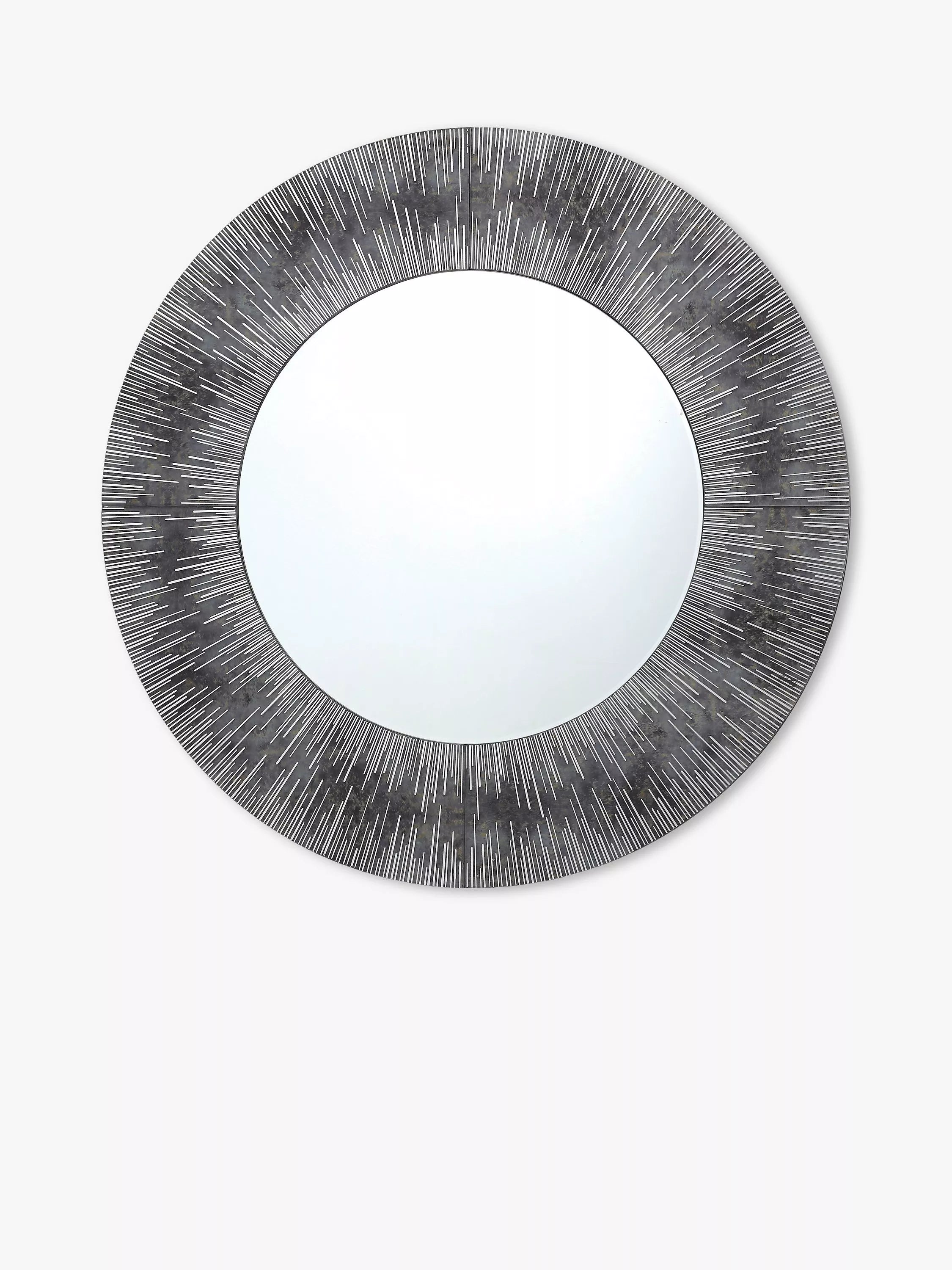 Där Neome round wall mirror 80cm grey silver, imported from the UK