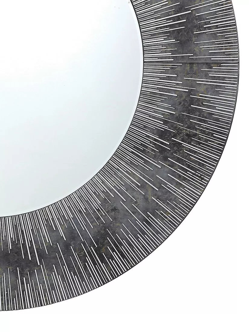 Där Neome round wall mirror 80cm grey silver, imported from the UK