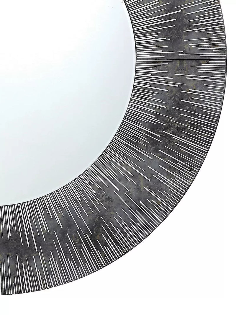 Där Neome round wall mirror 80cm grey silver, imported from the UK