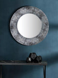 Där Neome round wall mirror 80cm grey silver, imported from the UK