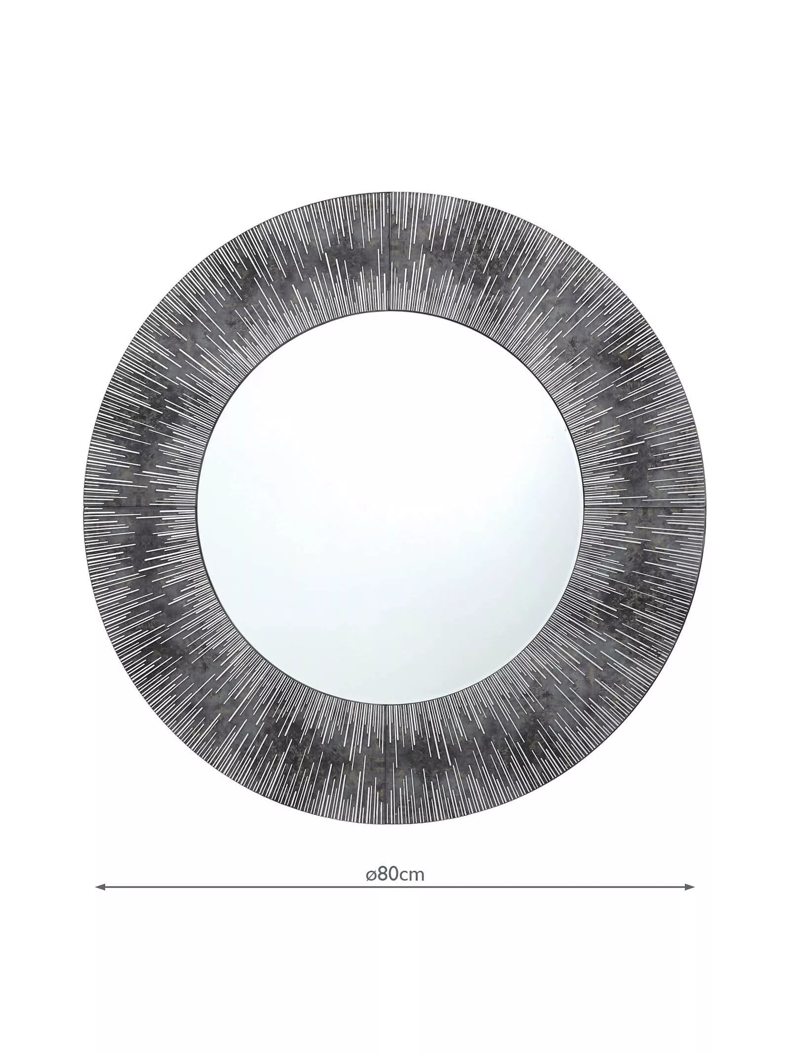 Där Neome round wall mirror 80cm grey silver, imported from the UK