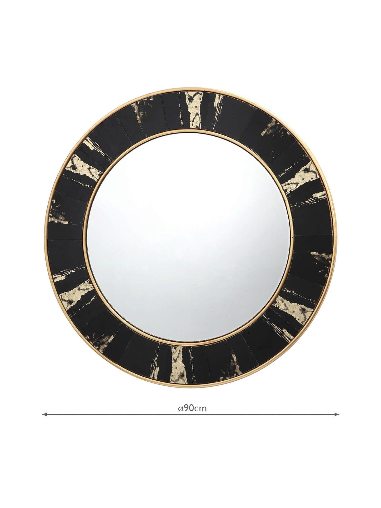 Där Sidone round wall mirror black gold 80cm, imported from the UK