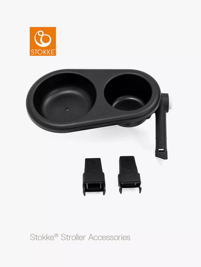Schwarze verstellbare Kinderwagen-Snackschale für unterwegs