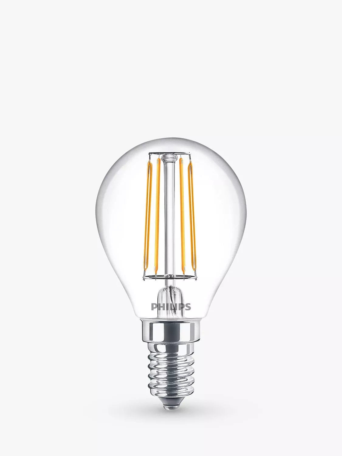 Philips 4.3W E14 LED clear non-dimmable classic bulb (British brand)