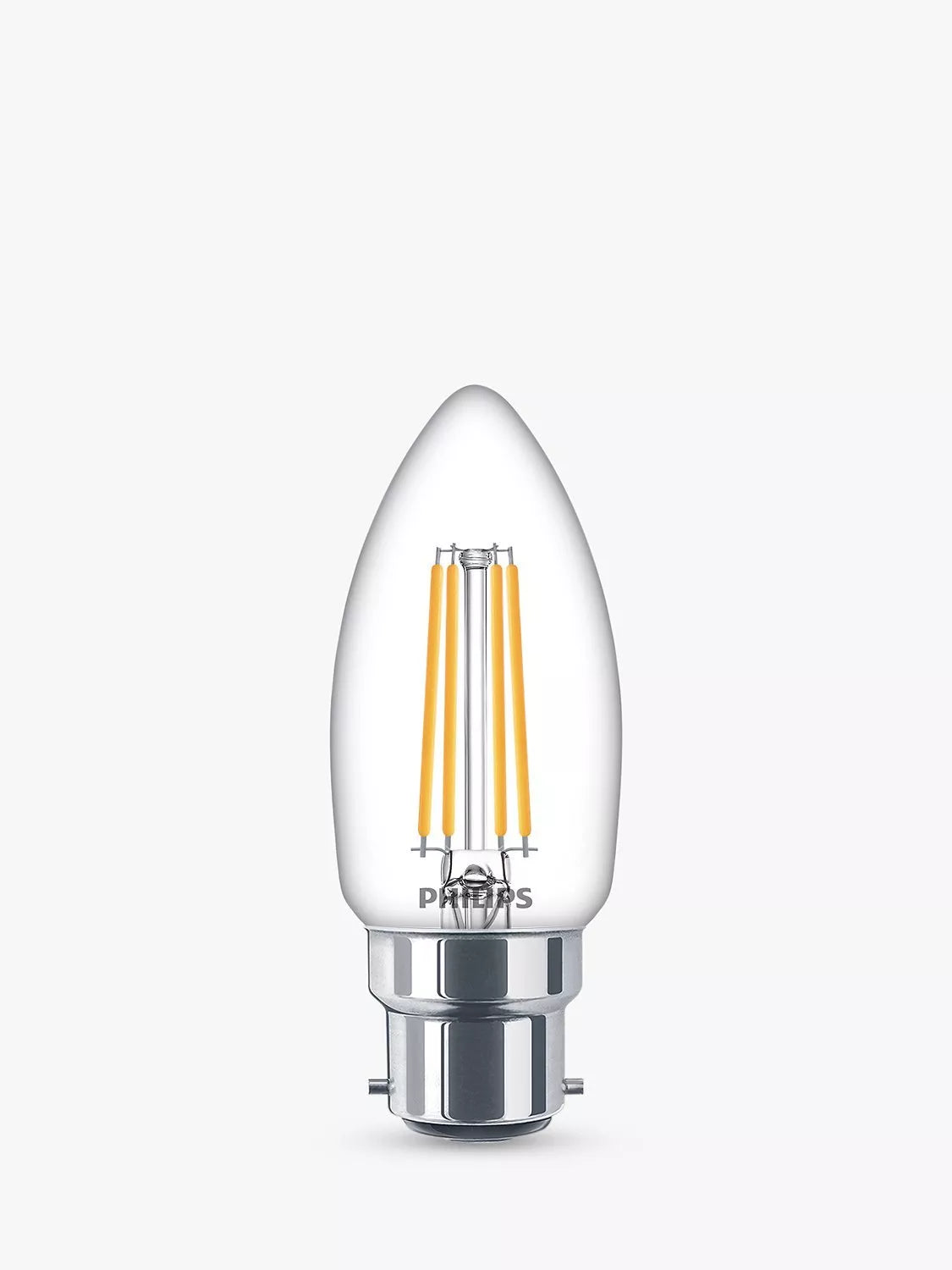 Philips LED candle bulb 4.3W B22 clear - British product