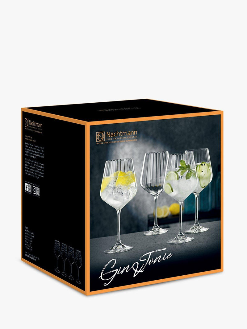 Nachtmann Noblesse cut crystal gin glasses set of 4 640ml - British product