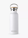 Treat Republic Personalised Stainless Steel & Bamboo Drinks Bottle, 500ml, Black