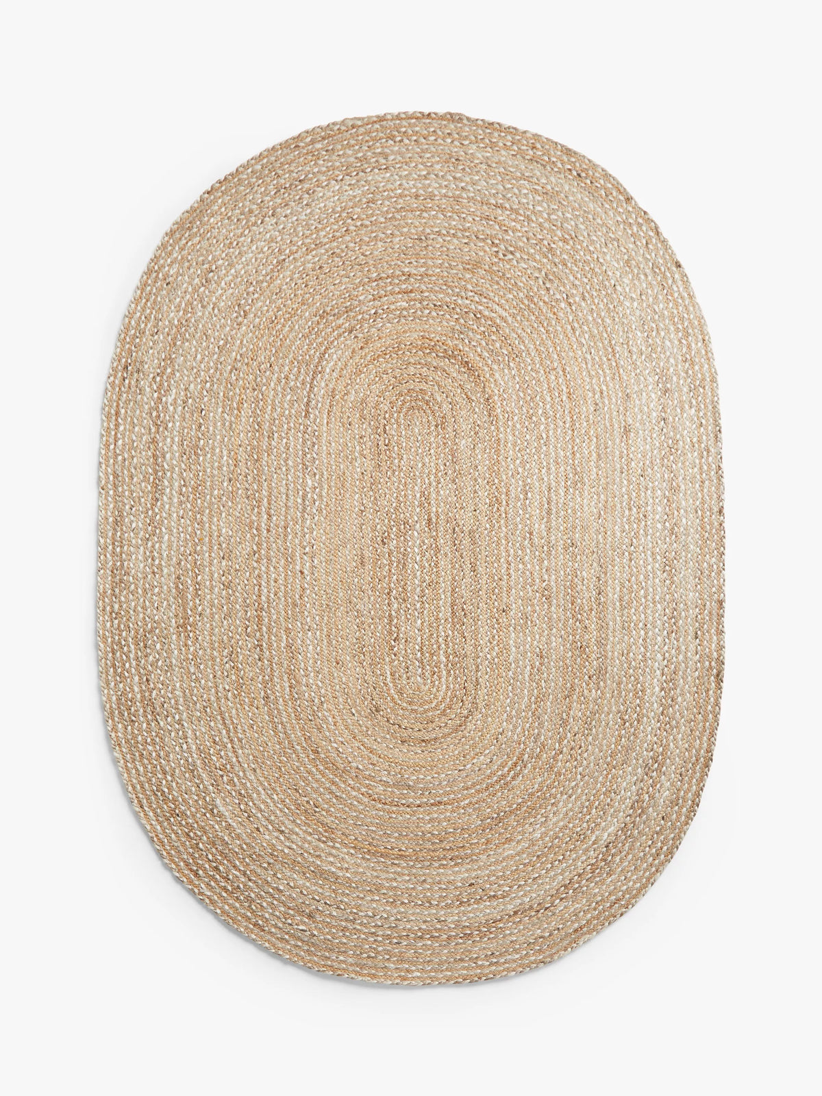 John Lewis Skye jute rug natural oval 240x170cm, imported from the UK