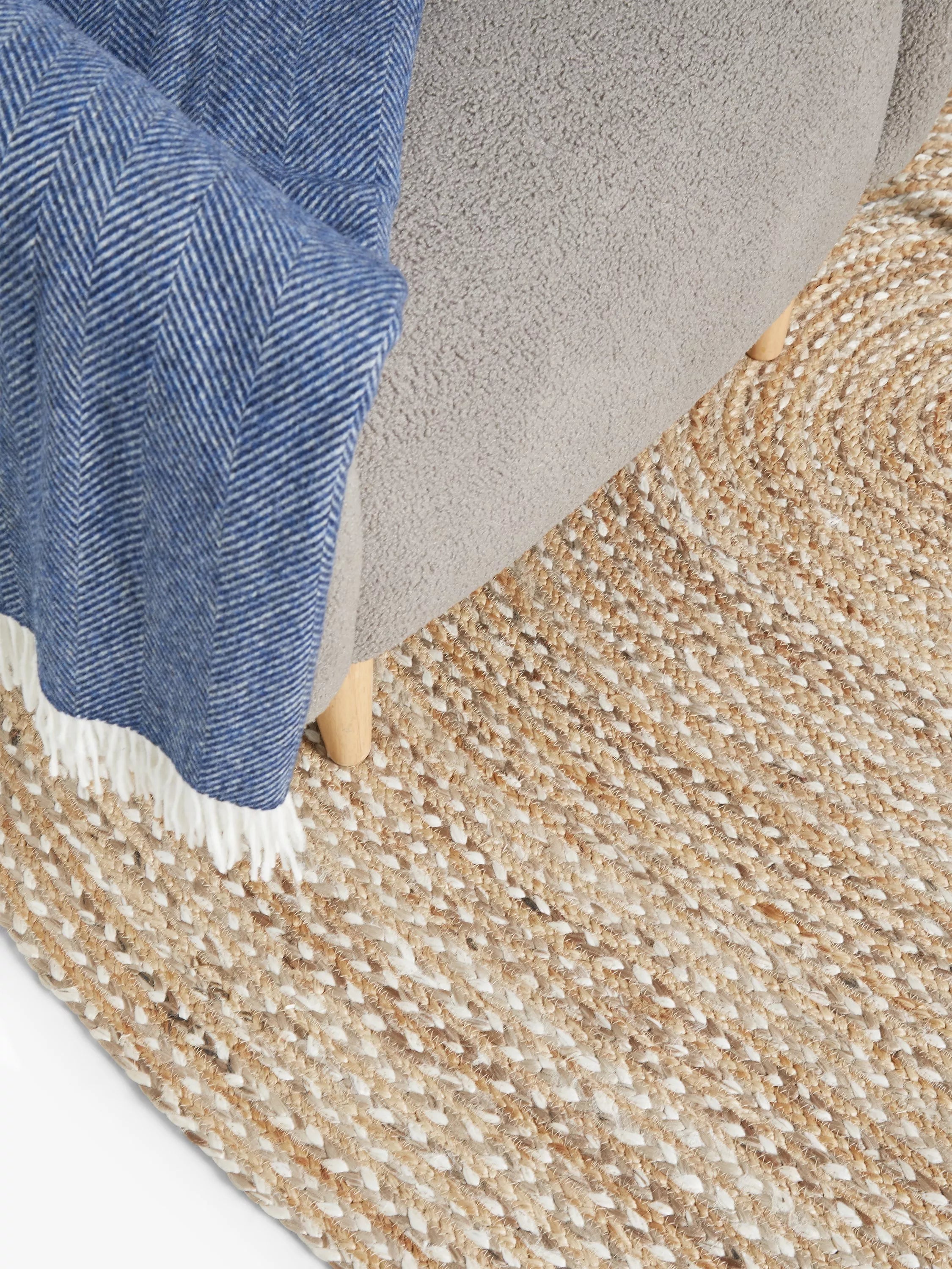 John Lewis Skye jute rug natural oval 240x170cm, imported from the UK