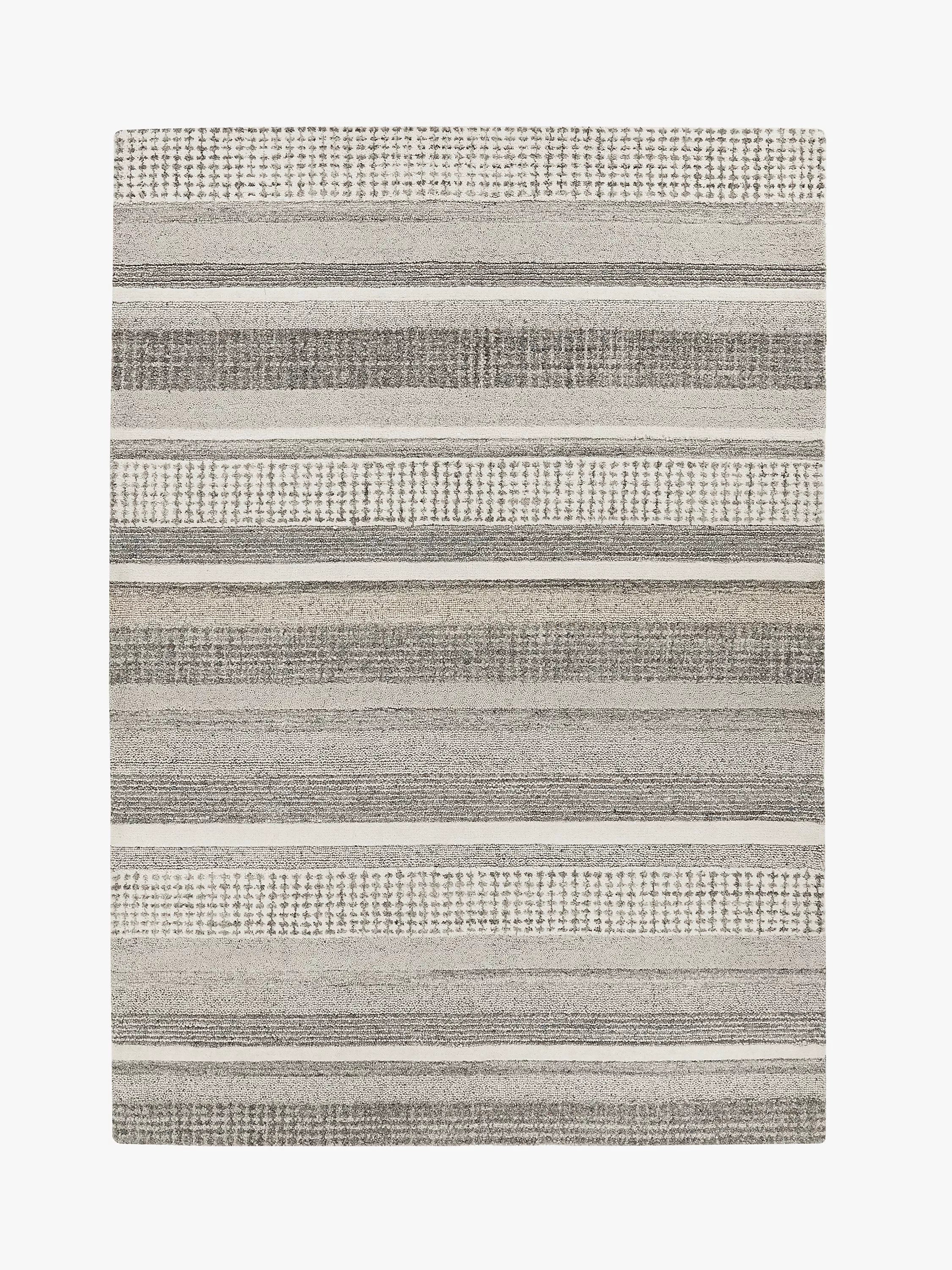 John Lewis Mosserud Stripe Rug, Grey, L180 x W120cm