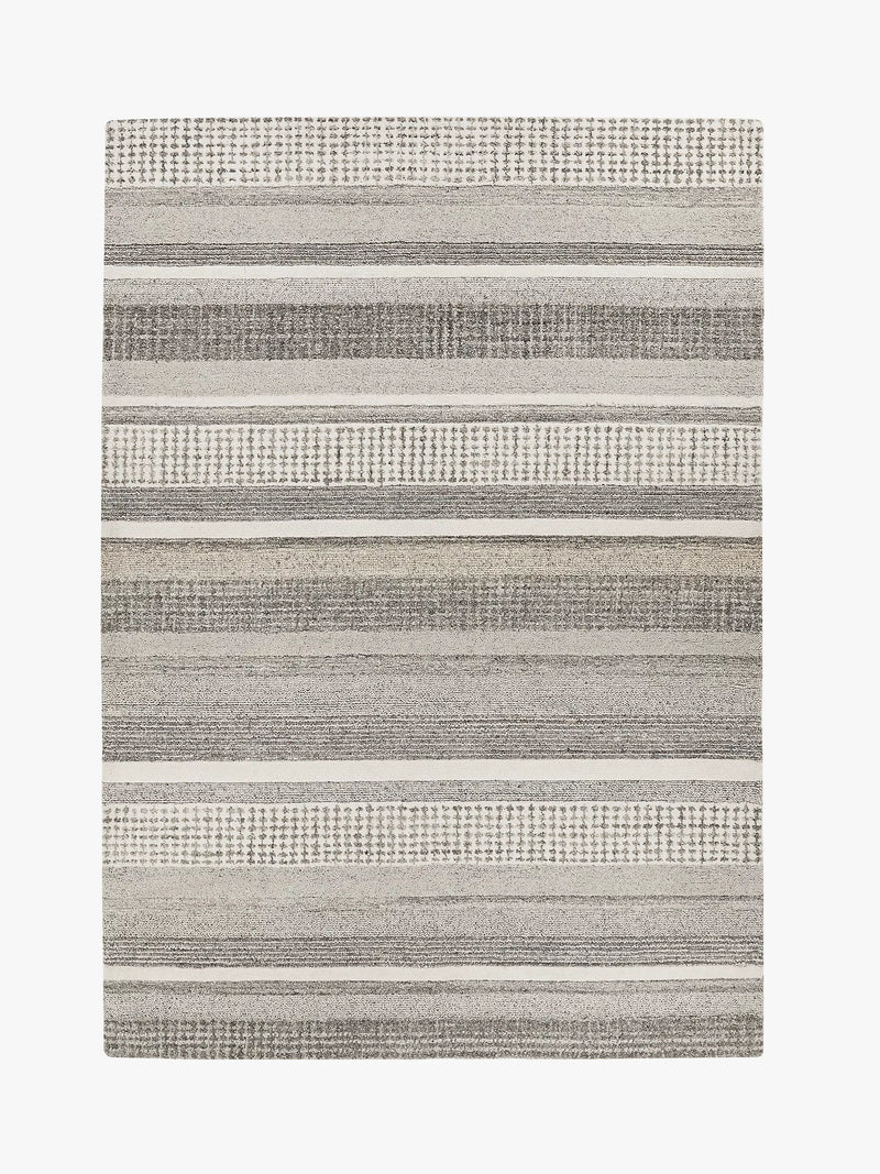 John Lewis Mosserud Stripe Rug, Grey, L180 x W120cm