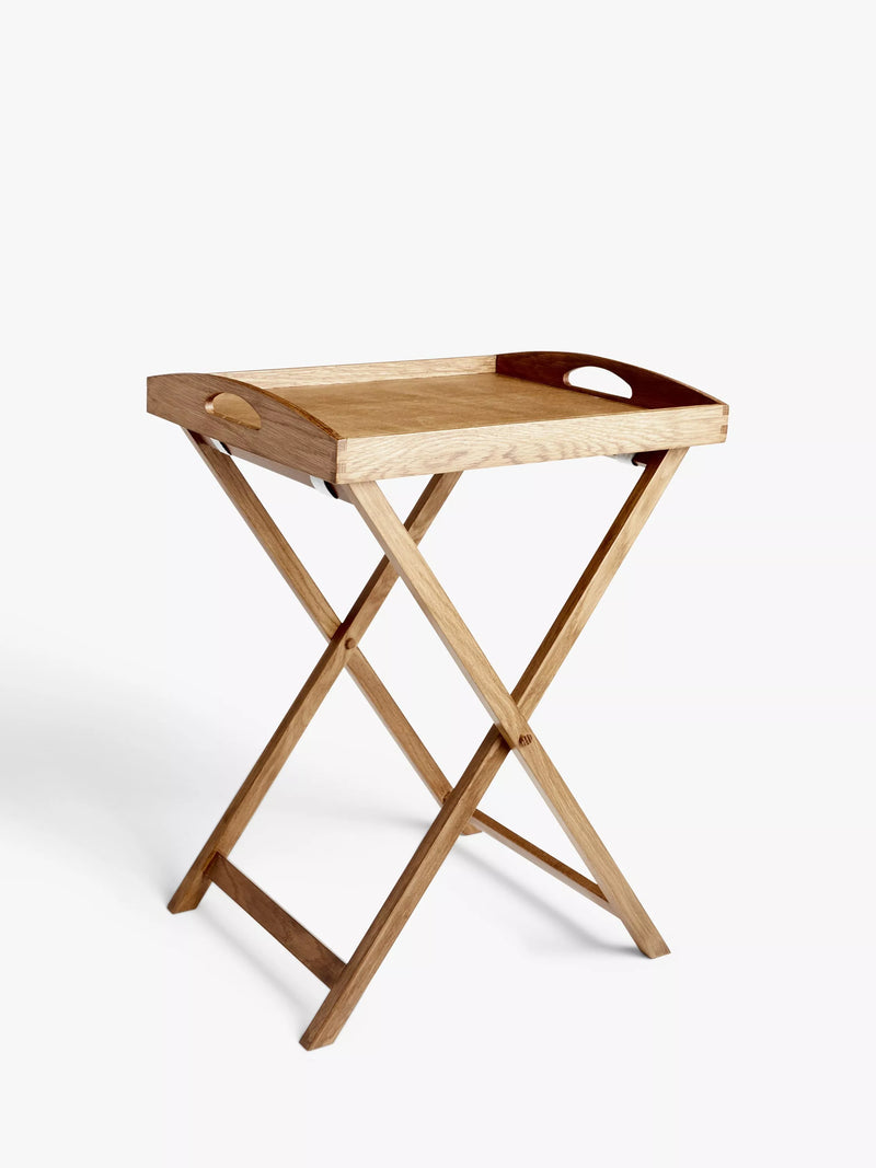 John Lewis natural oak wood butler tray with foldable stand, UK version