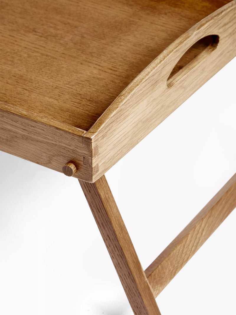 John Lewis oak wood folding bed tray natural 65cm, UK version